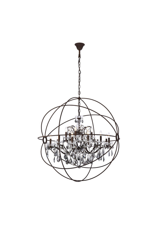 Geneva 18 light Rustic Intent Chandelier Silver Shade (Grey) Royal Cut crystal