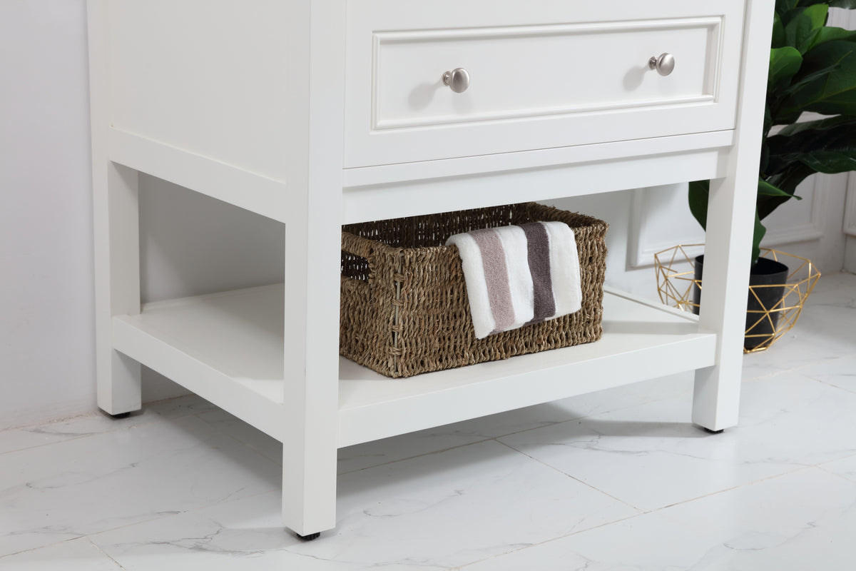 30 in. Single bathroom vanity set in White