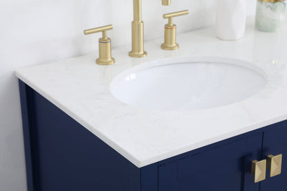 36 inch Single Bathroom Vanity in Blue