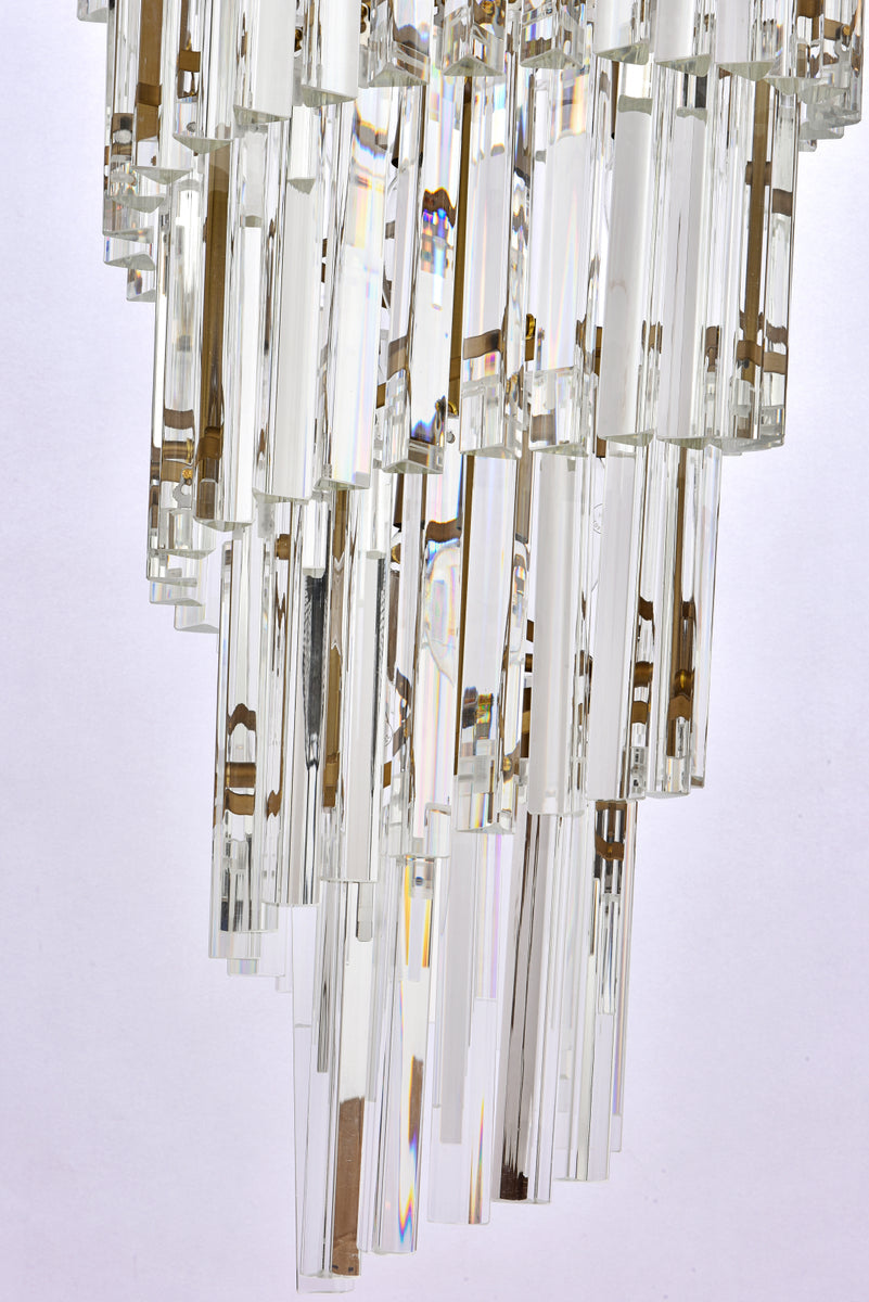 Sydney 36.5 inch spiral crystal chandelier in satin gold