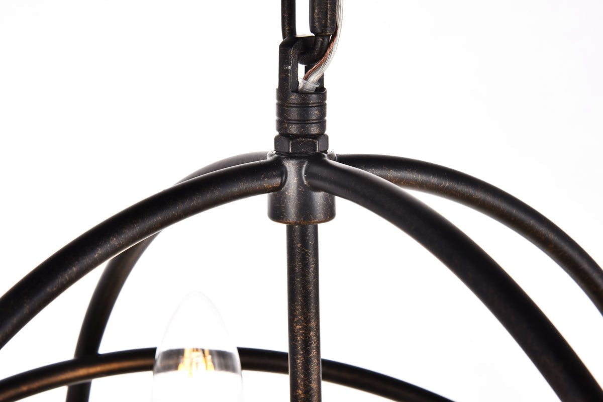 Octavia Collection Pendant D14 H15 Lt:3 Dark brown Finish