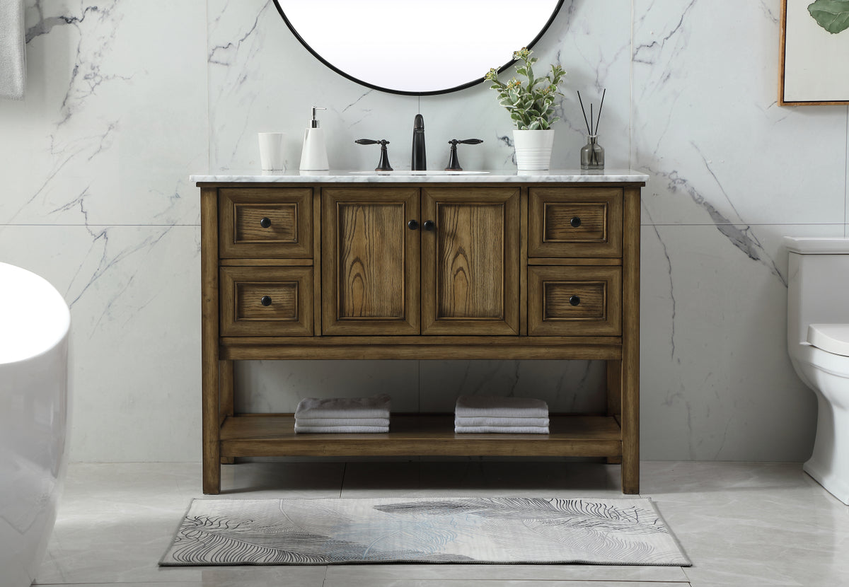 48 inch Single bathroom vanity in driftwood