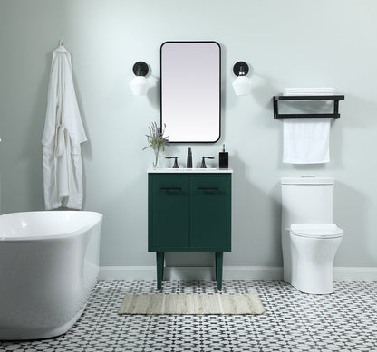 24 inch Single bathroom vanity in green