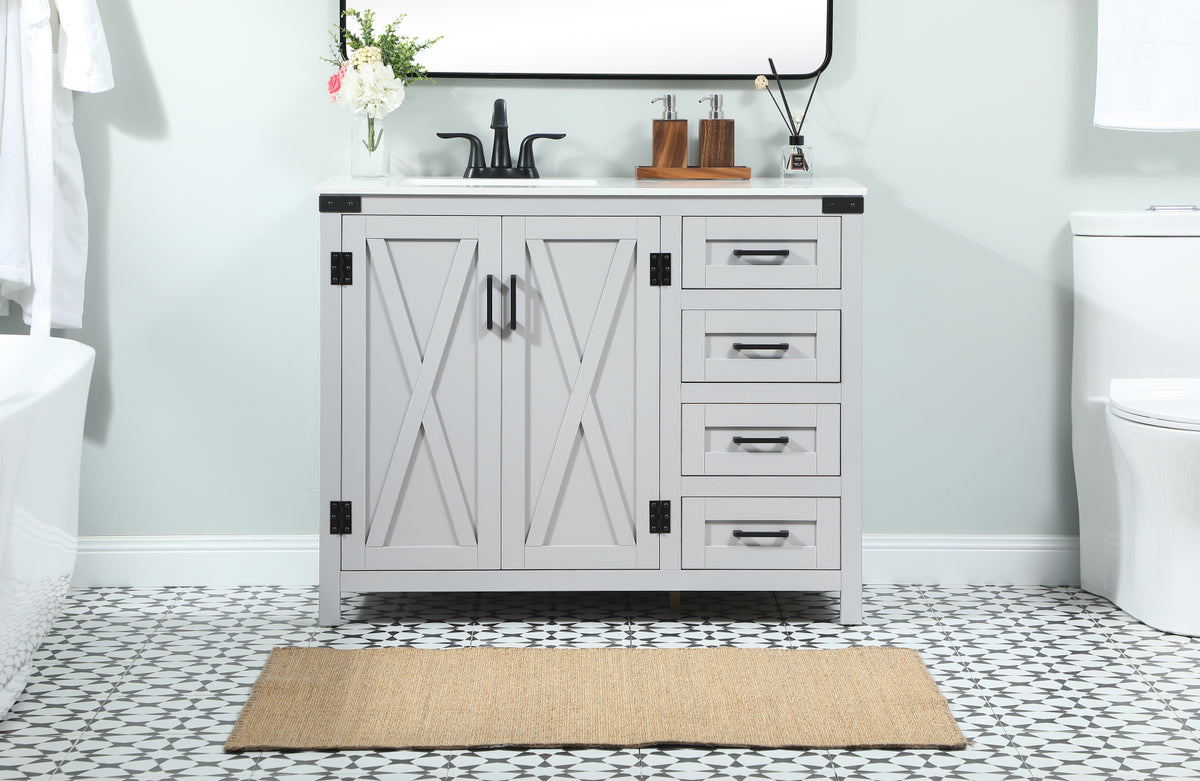 42 inch Single bathroom vanity in grey