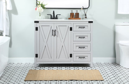 42 inch Single bathroom vanity in grey