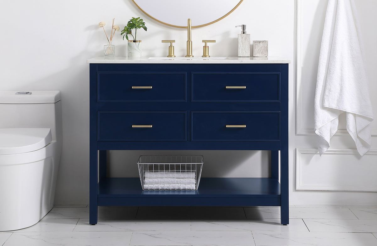 42 inch Single bathroom vanity in blue