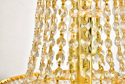 Primo 8 light Gold Pendant Clear Royal Cut Crystal