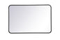 Soft corner metal rectangular mirror 24x36 inch in Black
