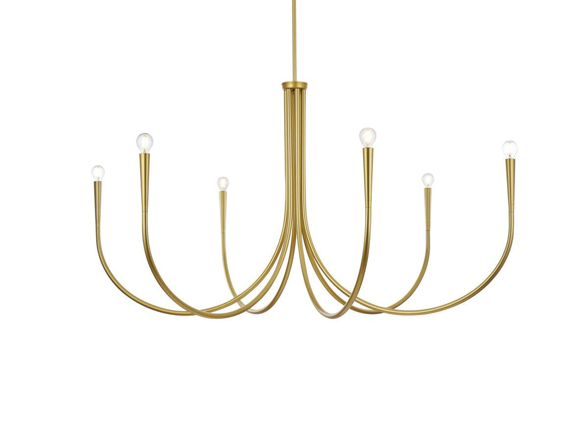 Layne 55 inch chandelier in Brass