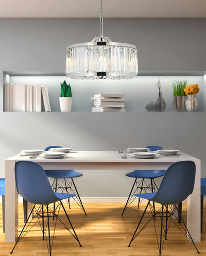 Chelsea 8 light polished nickel Chandelier Clear Royal Cut Crystal