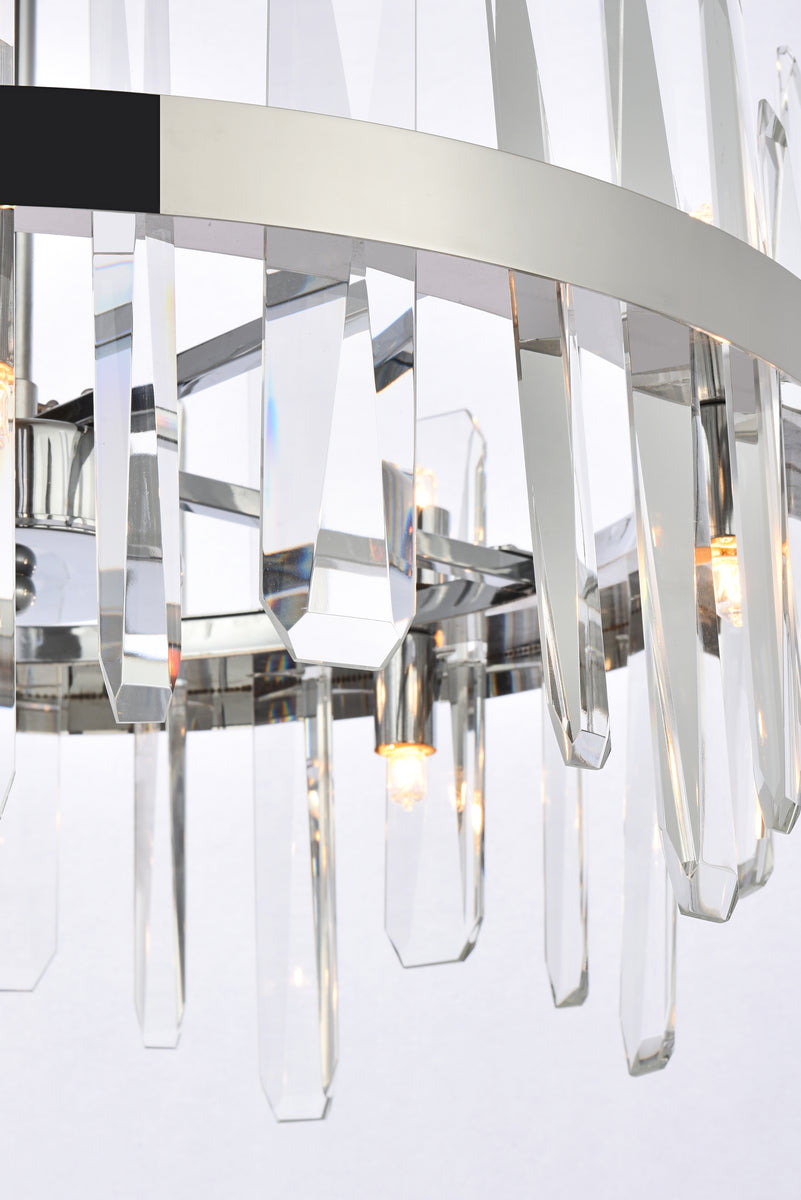 Serena 20 inch crystal round pendant in chrome