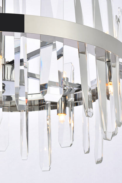 Serena 20 inch crystal round pendant in chrome