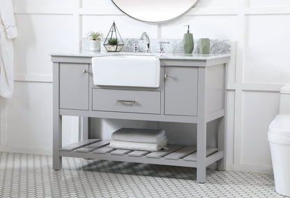 48 inch Single bathroom vanity in grey with backsplash