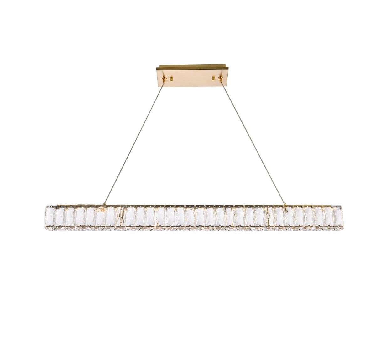 Monroe 38 inch LED linear pendant in gold