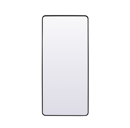 Soft Corner Metal Rectangle Full Length Mirror 32x72 Inch in Black