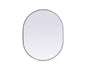 Metal Frame Oval Mirror 24x30 Inch in Silver