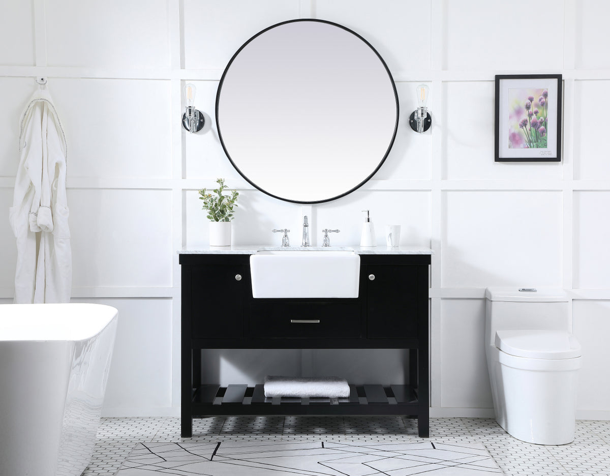 48 inch Single bathroom vanity in black
