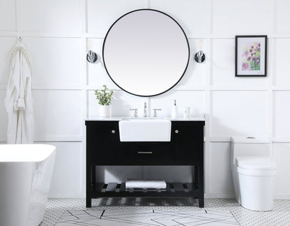 48 inch Single bathroom vanity in black