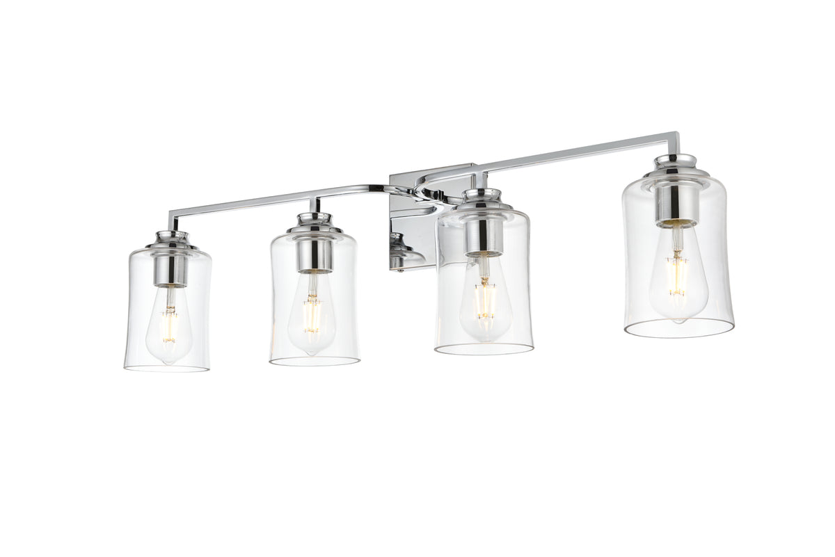 Ronnie 4 light Chrome and Clear Bath Sconce