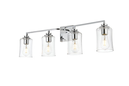 Ronnie 4 light Chrome and Clear Bath Sconce