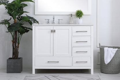 42 inch Single Bathroom Vanity in White