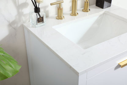24 inch Single bathroom vanity in white