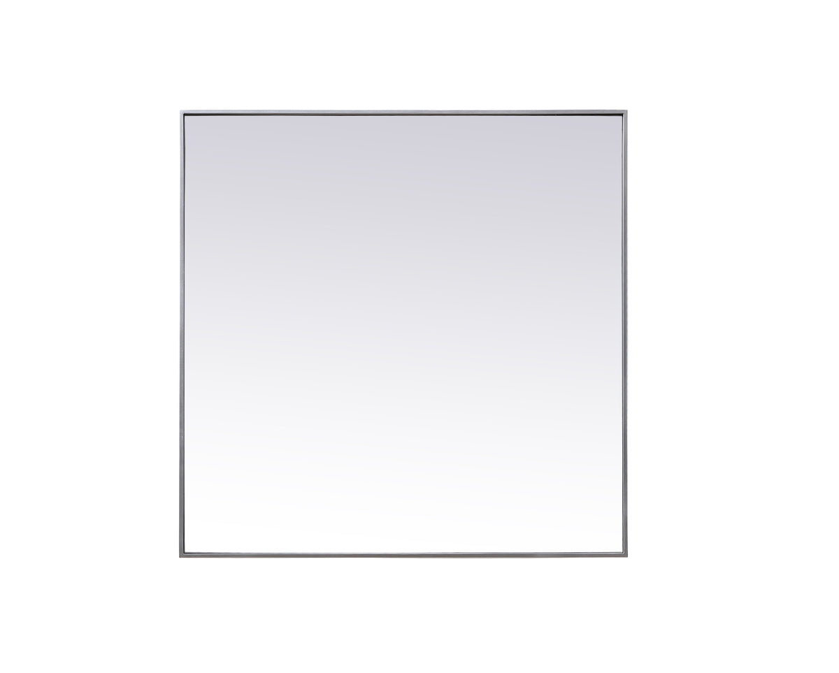 Metal Frame Square Mirror 42 inch in Silver