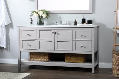 60 inch Single bathroom vanity in grey