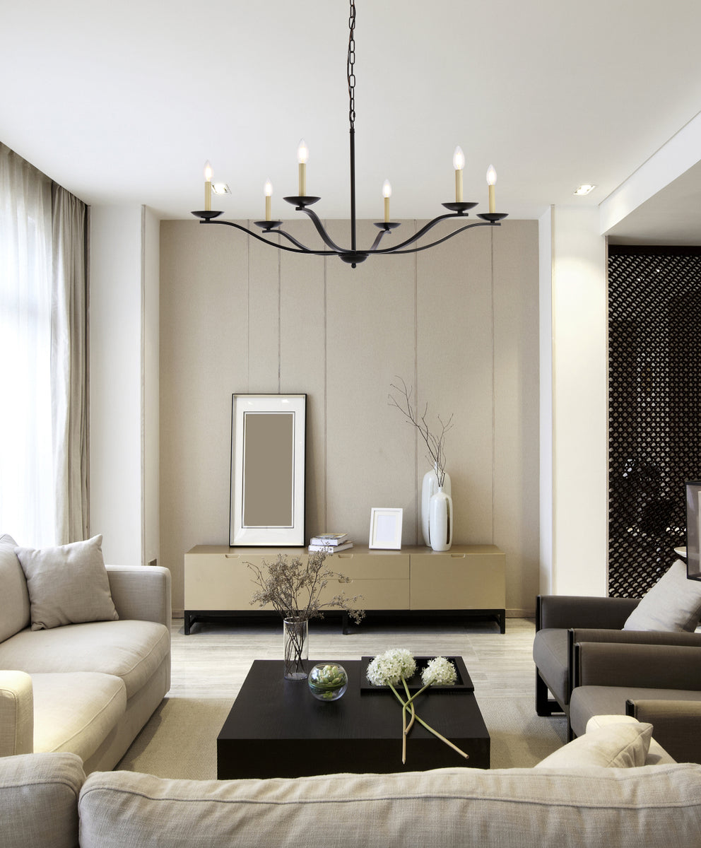 Trey 42 inch pendant in black