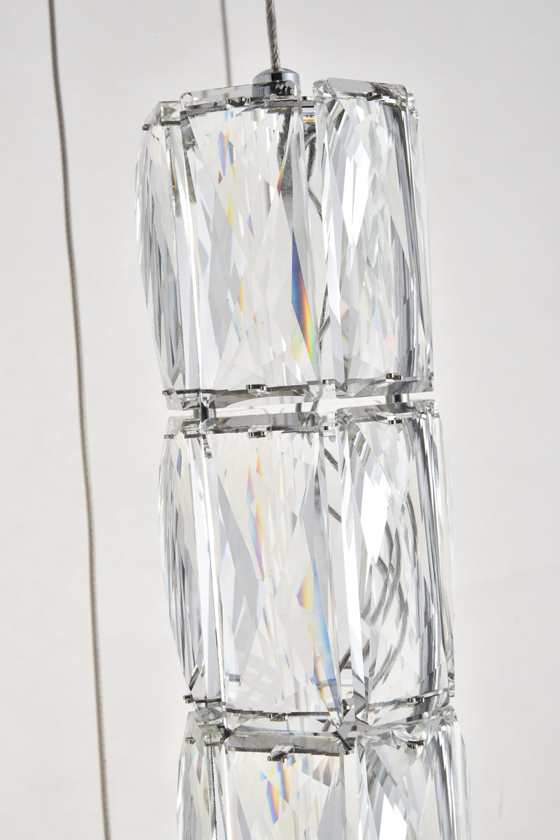 Polaris LED light Chrome Pendant Clear Crystal