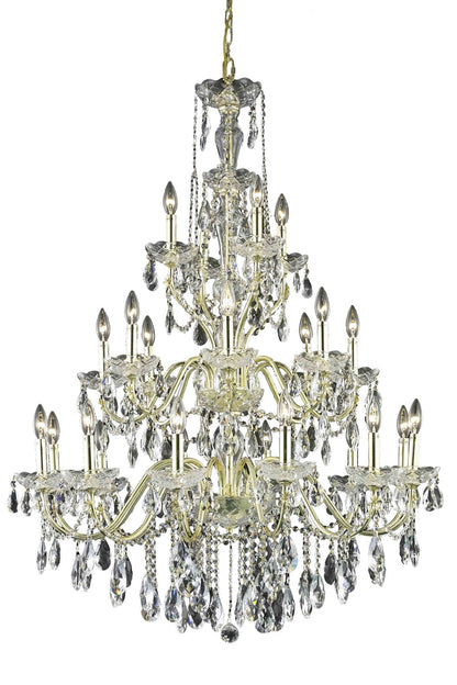 St. Francis 24 light Gold Chandelier Clear Royal Cut Crystal