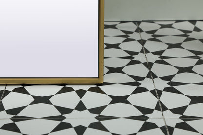 Metal Frame Arch Full Length Mirror 32x76 Inch in Brass