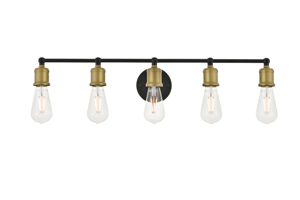 Serif 5 light brass and black Wall Sconce