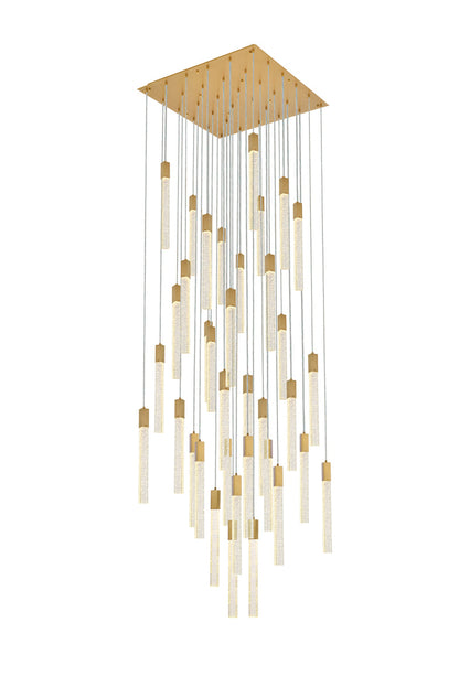 Weston 36 lights pendant in satin gold