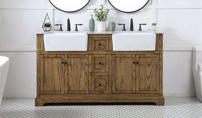 60 inch double bathroom vanity in driftwood
