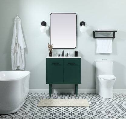 30 inch Single bathroom vanity in green
