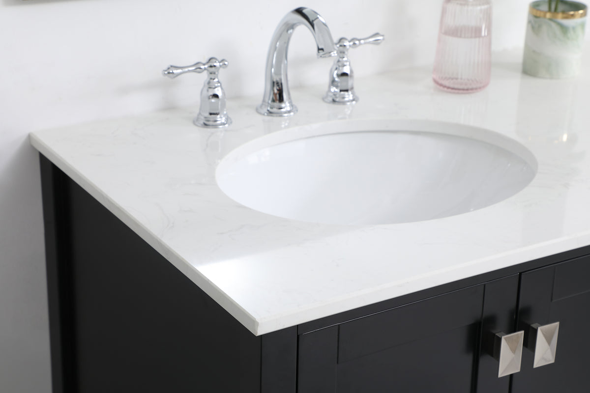 36 inch Single Bathroom Vanity in Black