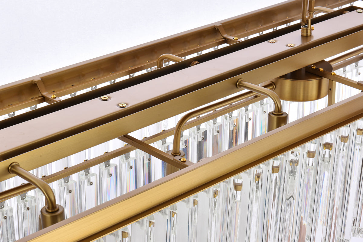 Sydney 60 inch rectangle crystal chandelier in satin gold