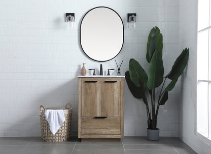 24 Inch SIngle Bathroom Vanity In Natural Oak