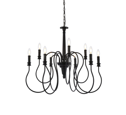 Flynx 9 lights pendant in black