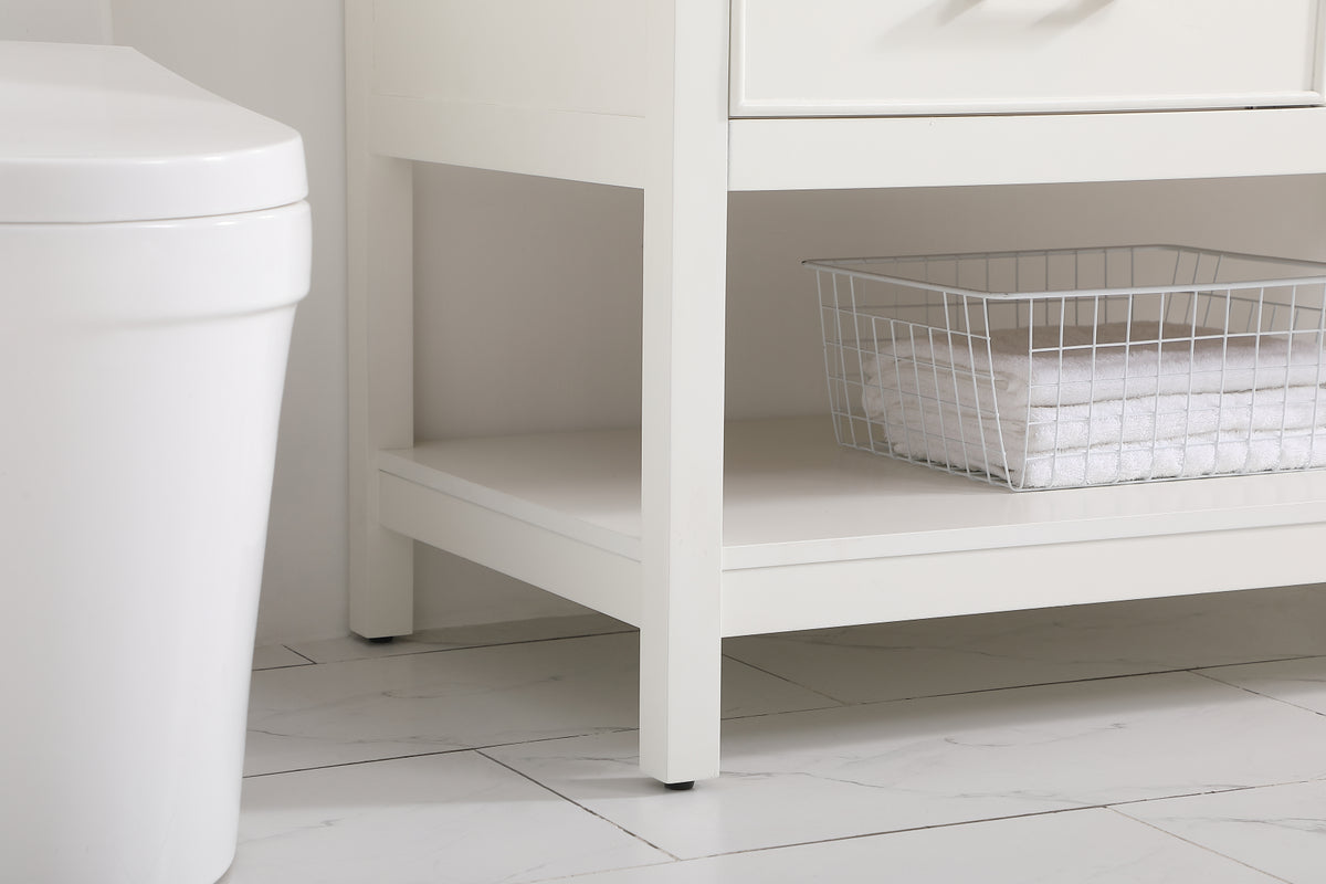 42 inch Single bathroom vanity in white
