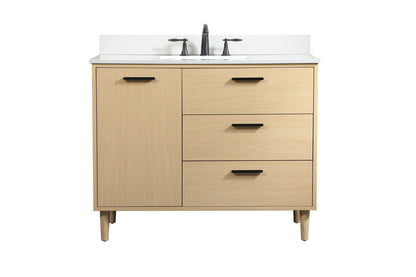 42 inch bathroom vanity in Maple with backsplash