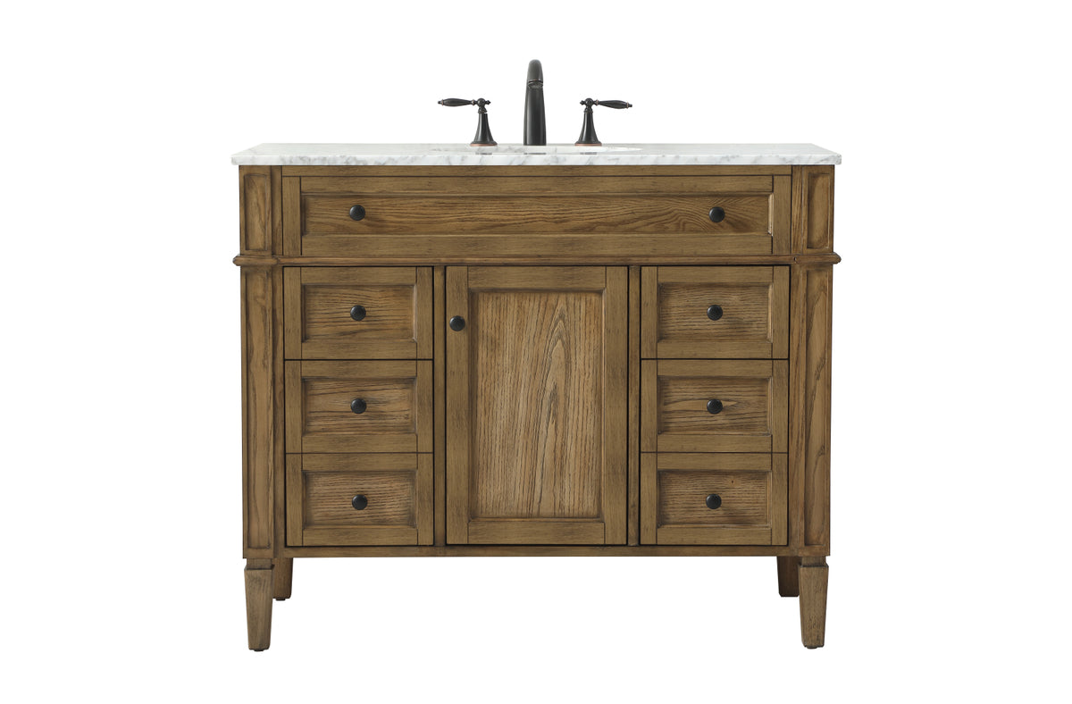 42 inch Single bathroom vanity in driftwood