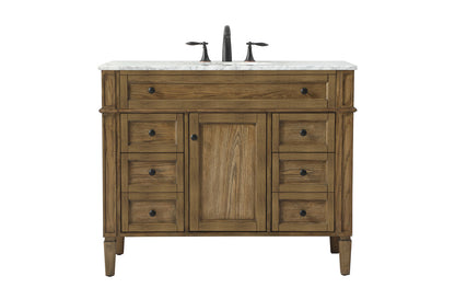 42 inch Single bathroom vanity in driftwood