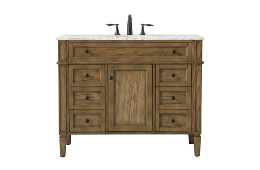 42 inch Single bathroom vanity in driftwood