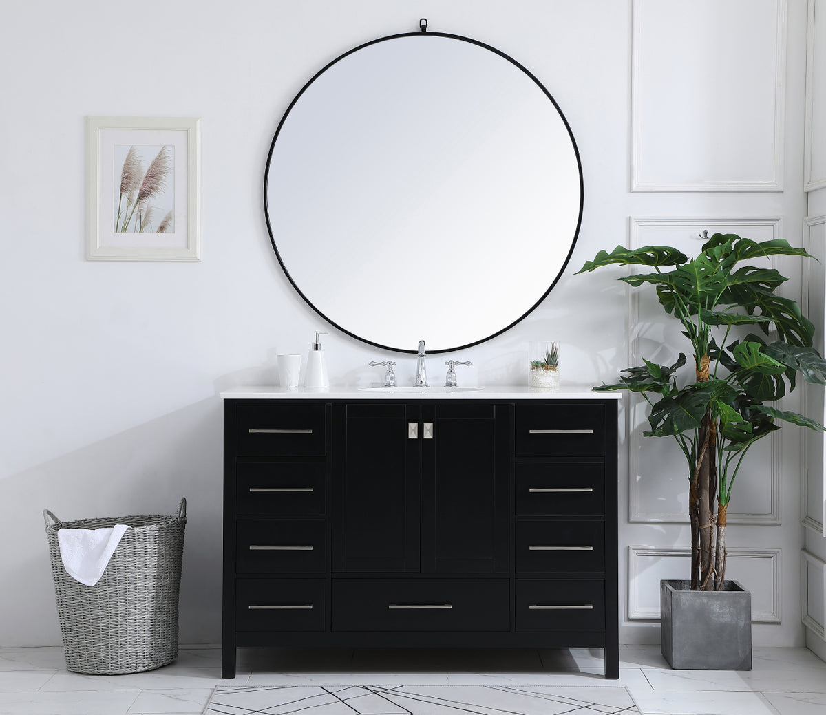 48 inch Single Bathroom Vanity in Black