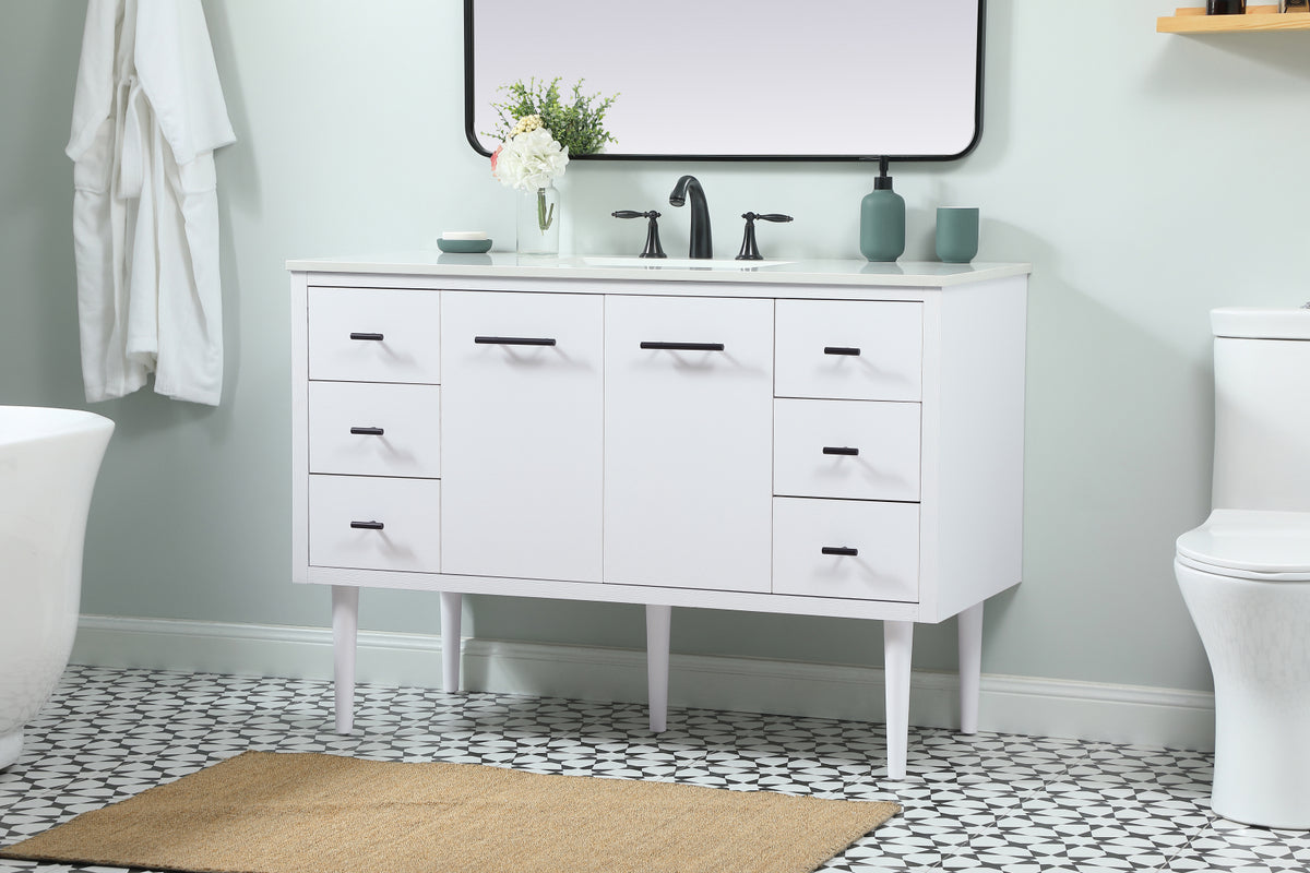 48 inch Single bathroom vanity in white