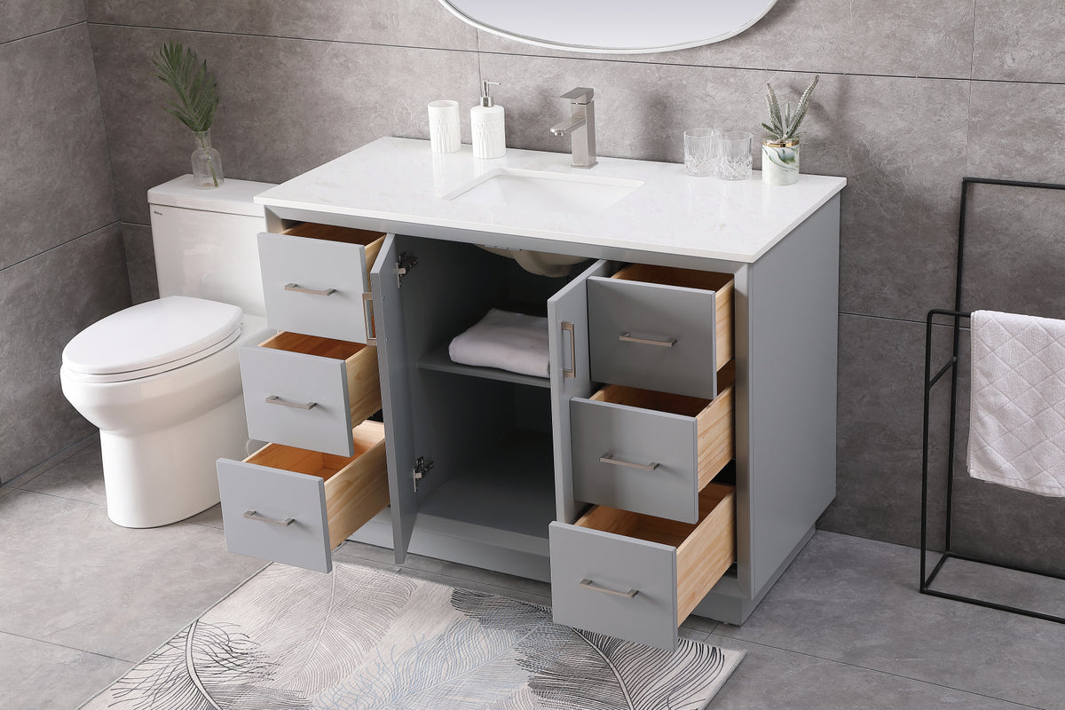 48 Inch SIngle Bathroom Vanity In Grey