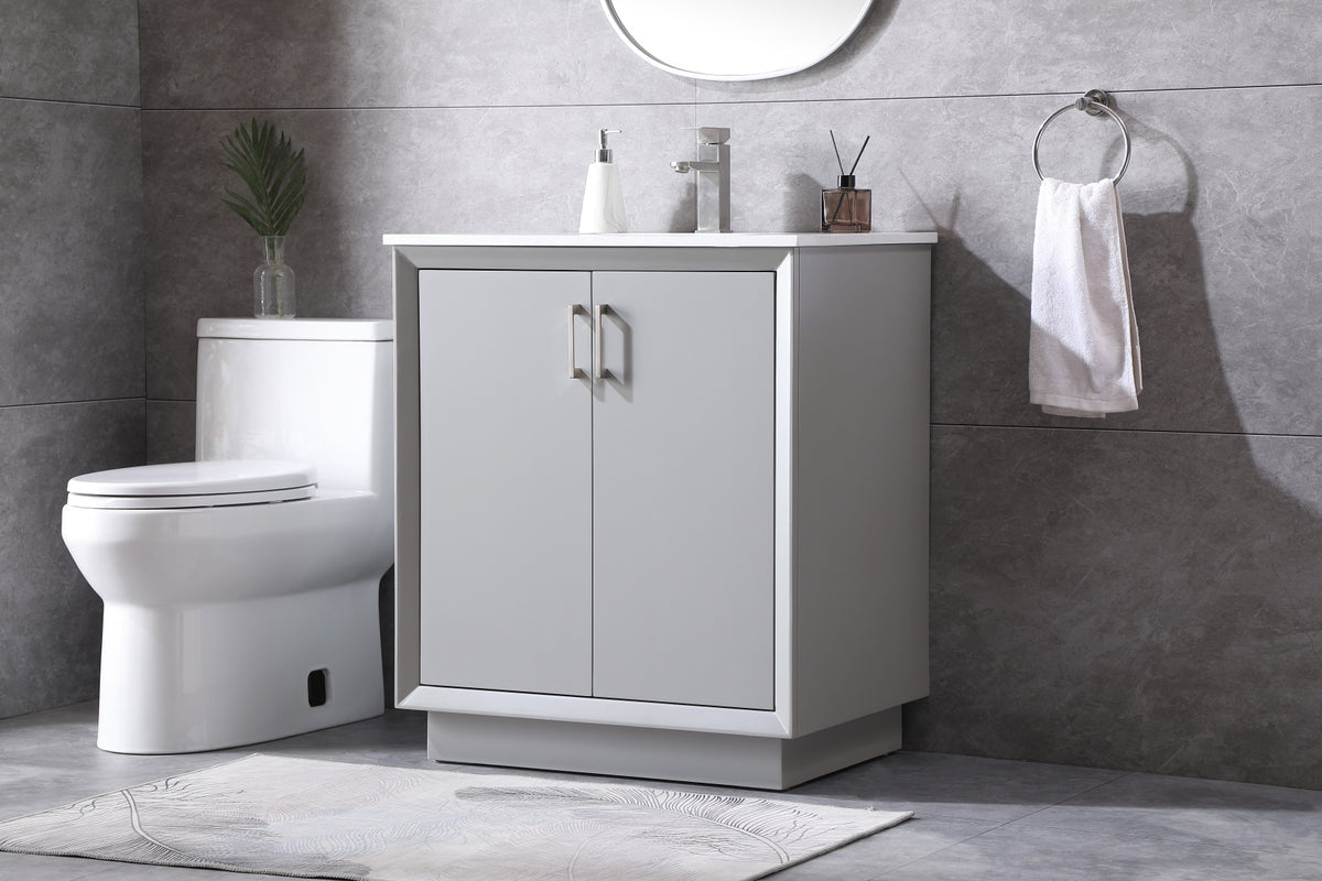 30 Inch SIngle Bathroom Vanity In Grey