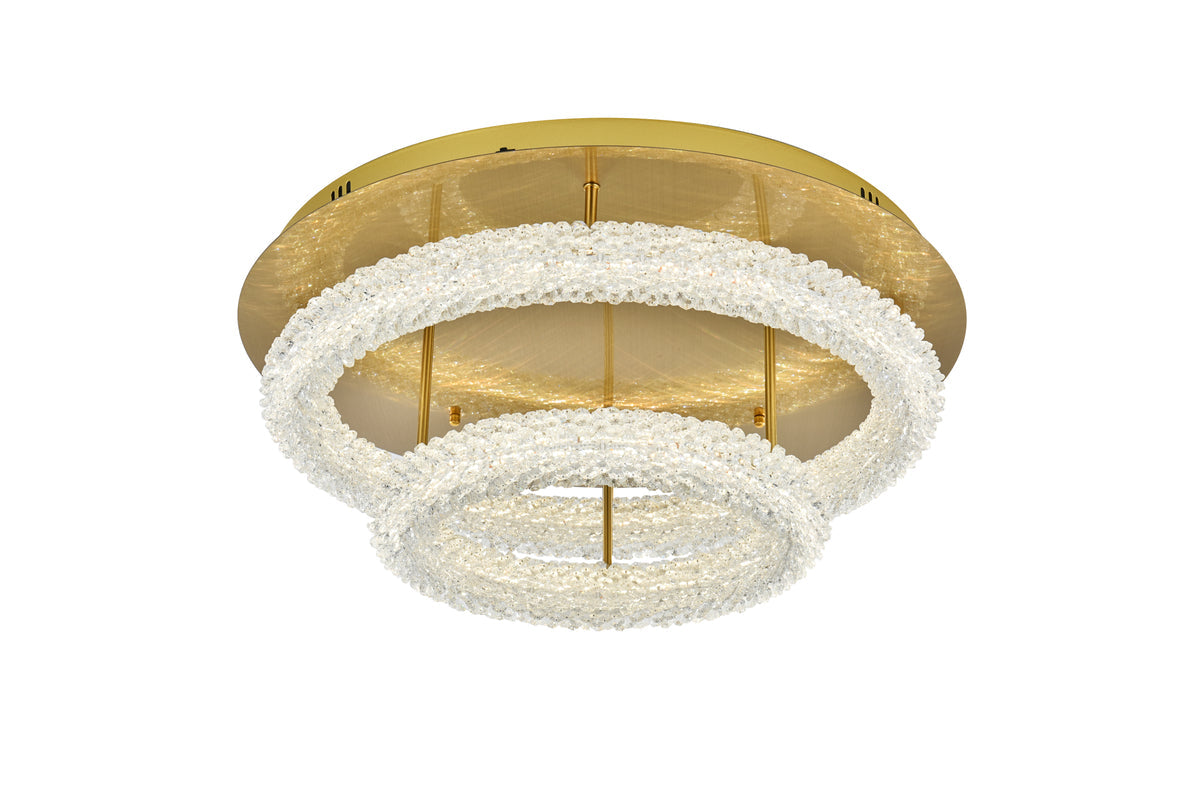 Bowen 26 inch Adjustable LED Flush Mount in Satin Gold
